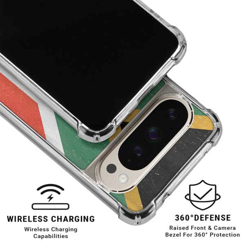 South Africa Flag Distressed Pixel 9/9 Pro Clear Case